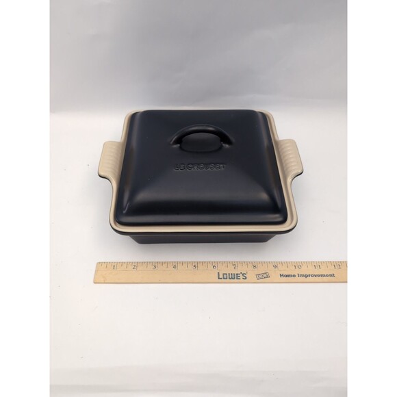 Le Creuset Square Stoneware Casserole with Lid Blue 15-29 9x9x2.5 - Picture 7 of 7